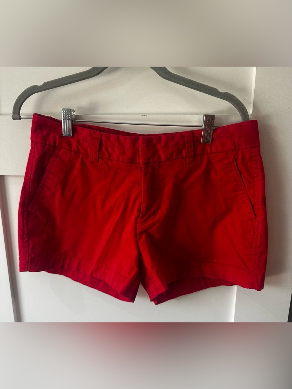 Khakis By Gap City Chino Stretch Shorts Womens Size 4 Mid Rise 30” Waist Red